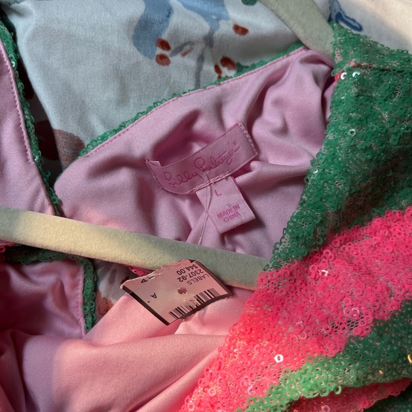 Lilly Pulitzer Green and Pink Tunic Top - Picture 2 of 2